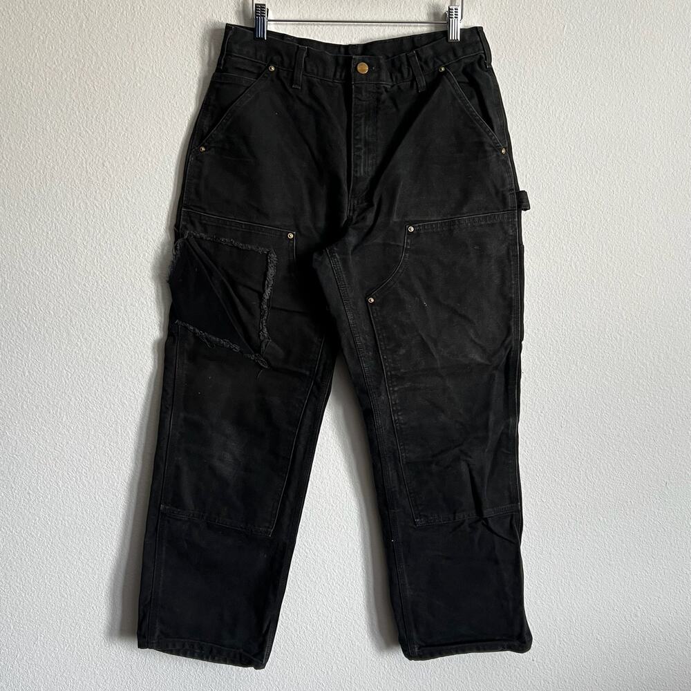 Carhartt B01 BLK black double knee work wear carpenter pants